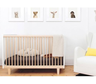 Rhea Crib White/Birch - Oeuf NYC